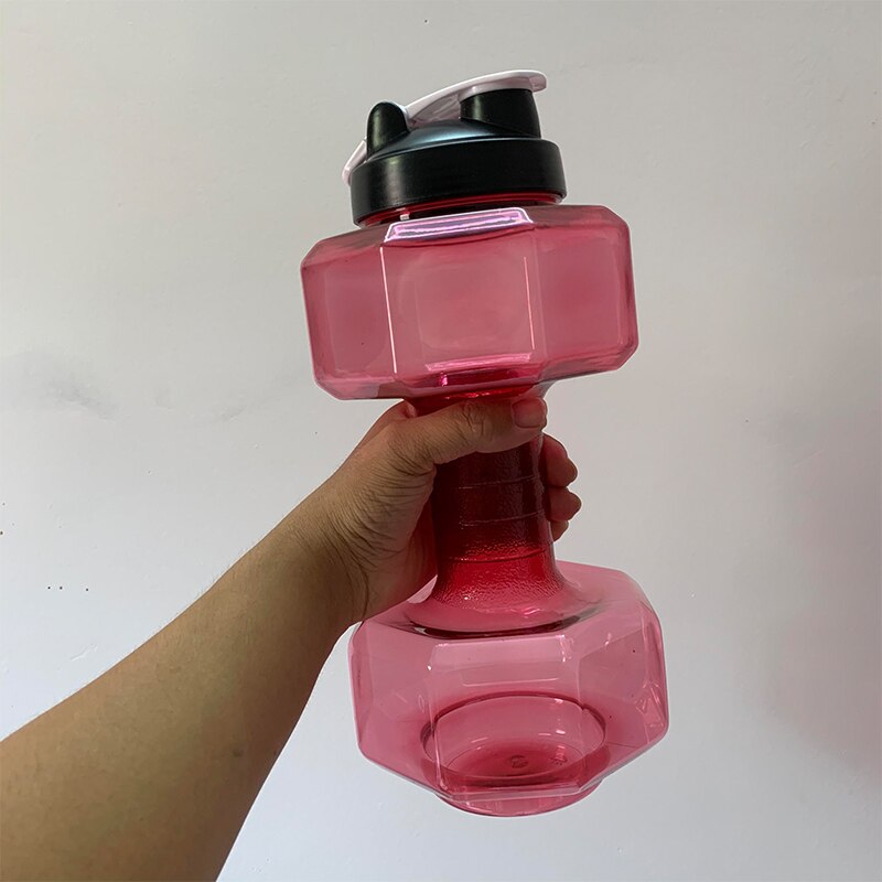 Haltère Portable 1.5L/2.5L capacité formateur bouteilles d'eau étanche incassable bouteille en plastique Shaker Fitness salle de sport bouilloire: Gris