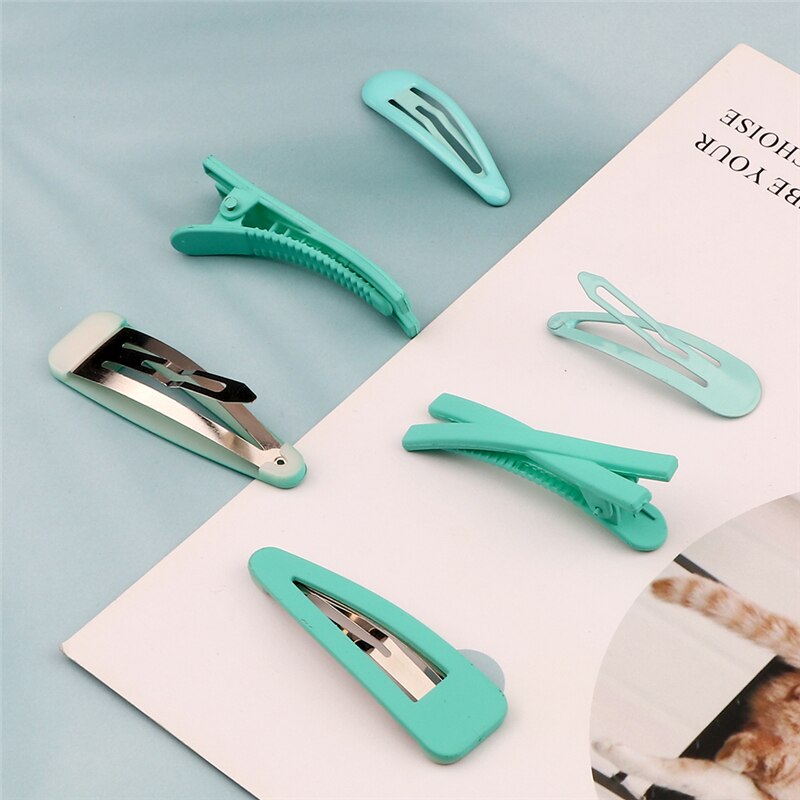 6 uds. De colores sólidos para niña de horquillas, Clips BB simples básicos, pasadores de Clip para el cabello coloridos y bonitos, accesorios para el cabello