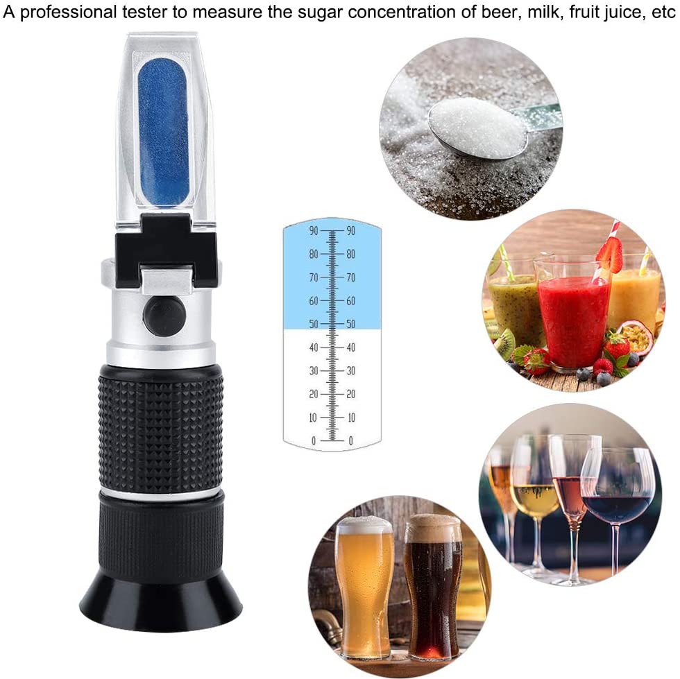 Brix Refractometer Hand Held Refractometers with Automatic Temperature Compensation for Sugar Content Measurement Brix Scale Ra