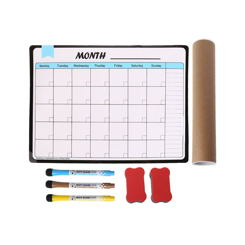 A3 Size Magnetic Reusable Monthly Weekly Planner Calendar Table Easy Clean Whiteboard Schedules Fridge Agenda Message Board