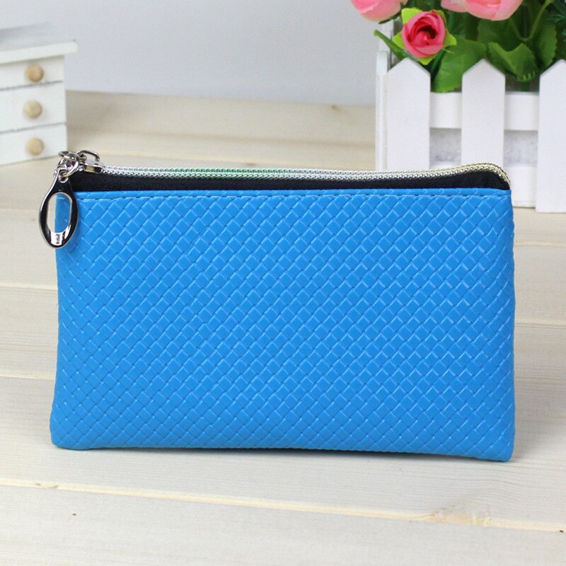 Nova carteira da moda em material pu, presentes da moeda zero, carteira de telefone móvel: blue