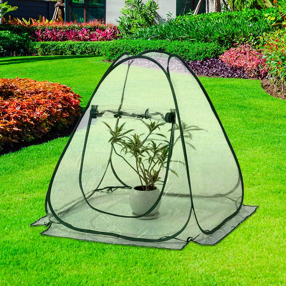 Foldbart transparent havedæksel vokse mini plante telt gård drivhus indendørs udendørs isoleringsark 70 x 70 x 80cm