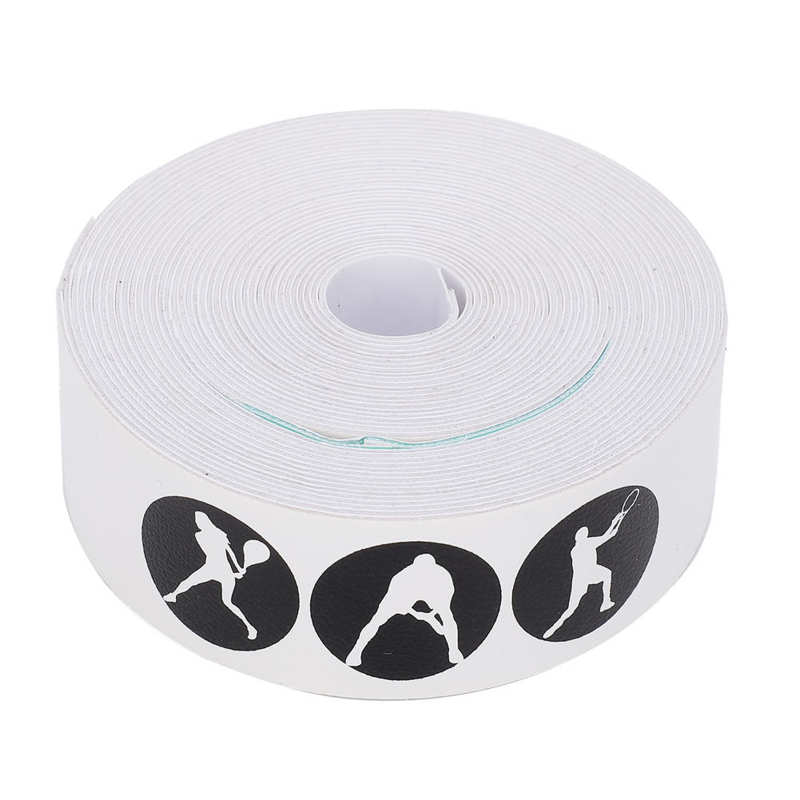 Ruban de Protection de tête de raquette de Tennis, 500cm, autocollants réduisant l'impact et la Friction: WHITE