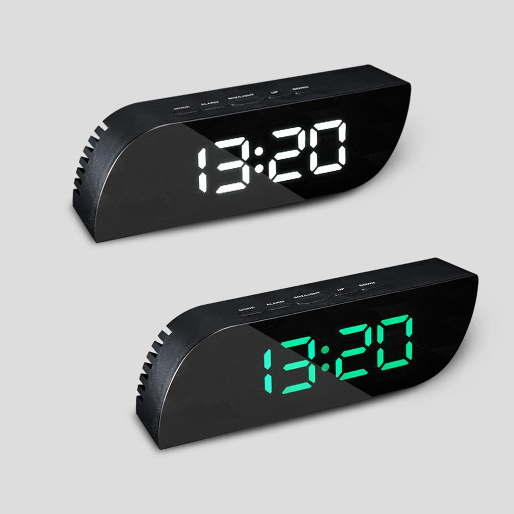 Simple Digital Alarm Clocks Mirror Desk Electronic Clock Snooze for Office