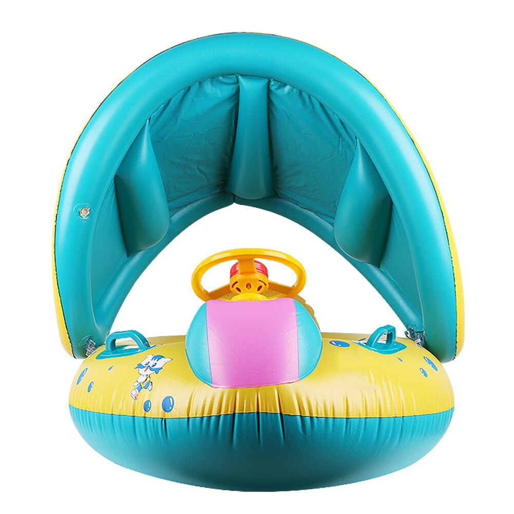 Baby Opblaasbare Zwemmen Ring Zetel Cirkel Cartoon Pool Float Speelgoed Met Zonnescherm Babyzitje Zwembad Speelgoed Party