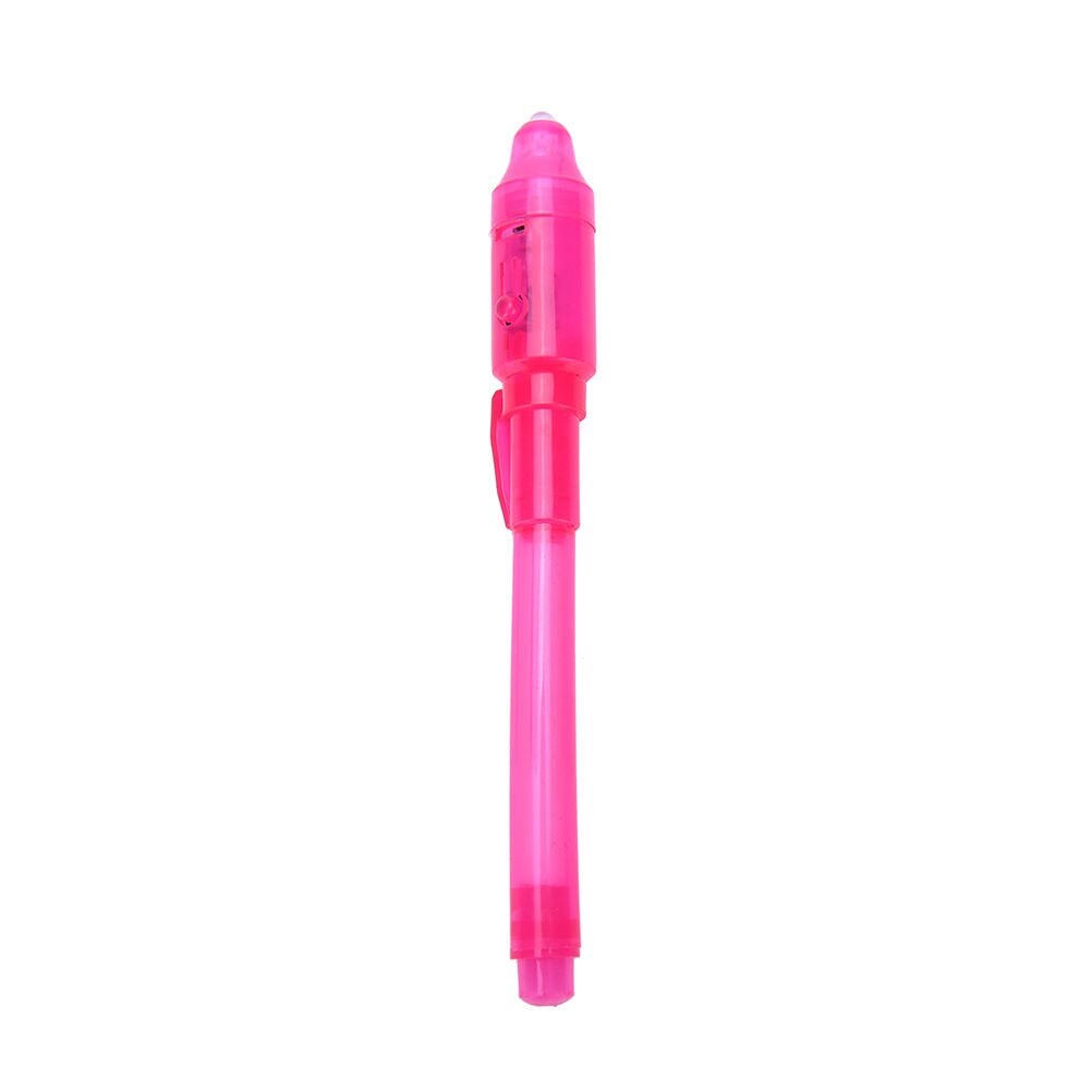1PC Invisible Ink Pen UV Black Light Combo 2 in 1 Invisible Ink Pen Security Mark 13.3cm Highlighters Pens: Pink