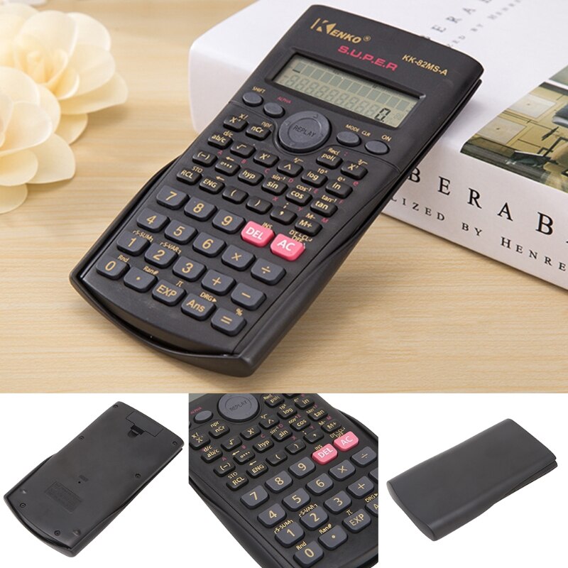 Student Multi-Function 2-Line Display 12 Digit Electronic Scientific Calculator Plastic