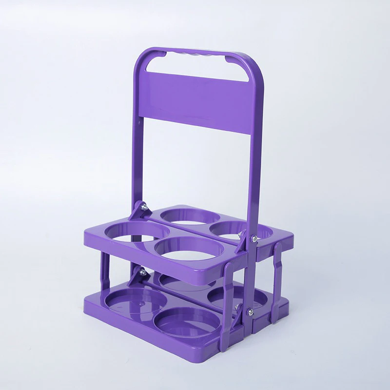 Support à bière pliable en plastique Portable, organisateur de tasses Durable, casier à vin, porte-bouteille de bière, panier à boissons, support à Cocktail réutilisable: Clair