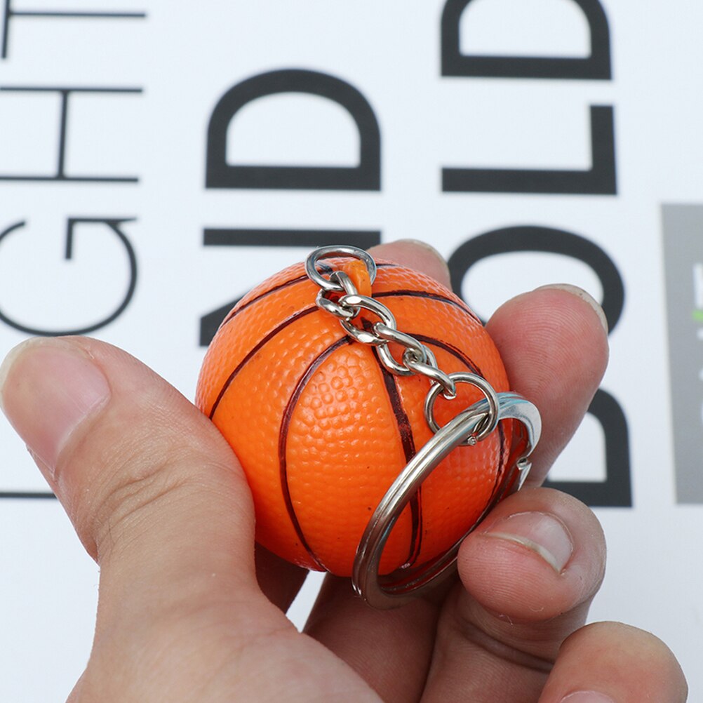 20 stk mini pu basketball nøglering nøgleringe souvenir vedhæng til spillere atleter holdkammerater (gul+brun)