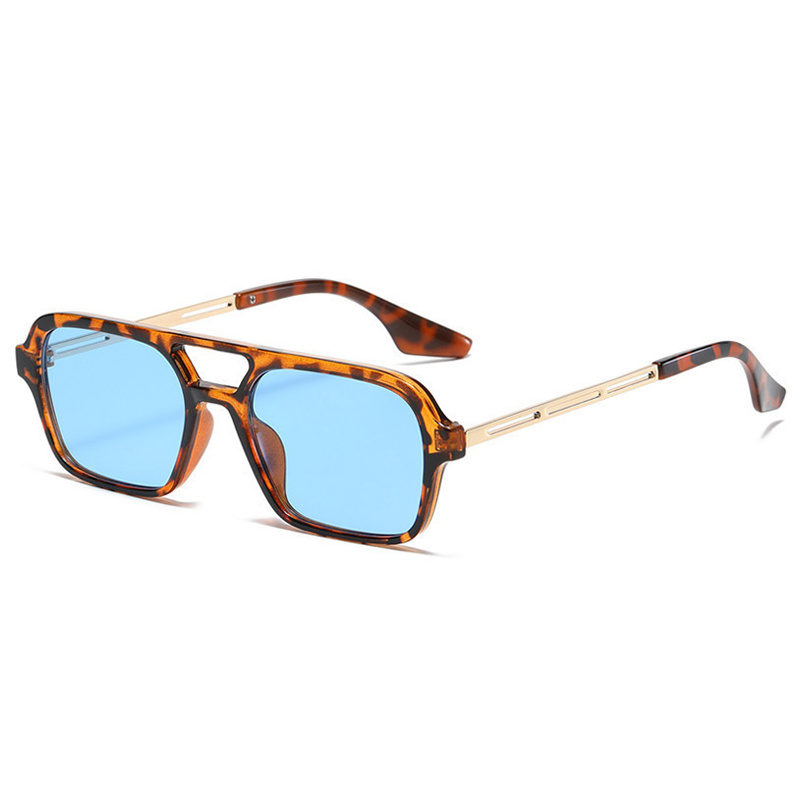 Gafas de sol cuadradas pequeñas para mujer, lentes de sol de de de colores caramelo, Retro, espejo azul, gafas de conducción: Azul gris