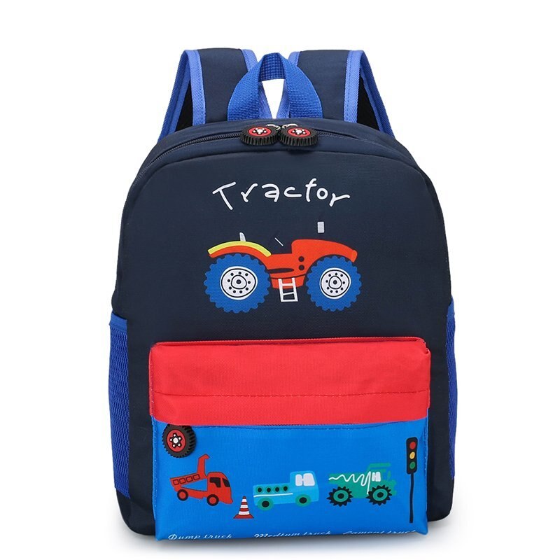 Crianças mochila do jardim de infância saco de escola dos desenhos animados carro mundo menino e meninas mochila crianças impermeabilização saco de armazenamento infantil: Blue