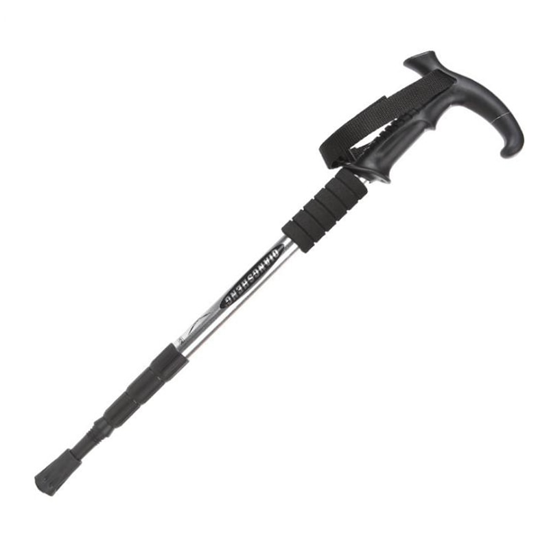 Palo de senderismo, bastón de trekking retráctil de aluminio, bastón telescópico para caminar, palo de trekking plegable