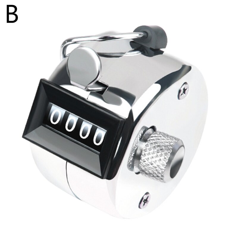 Portable 4 Digit Number Handheld Tally Counter Mini Mechanical Digital Manual Counting Hand Click Golf Clicker: B-No Base