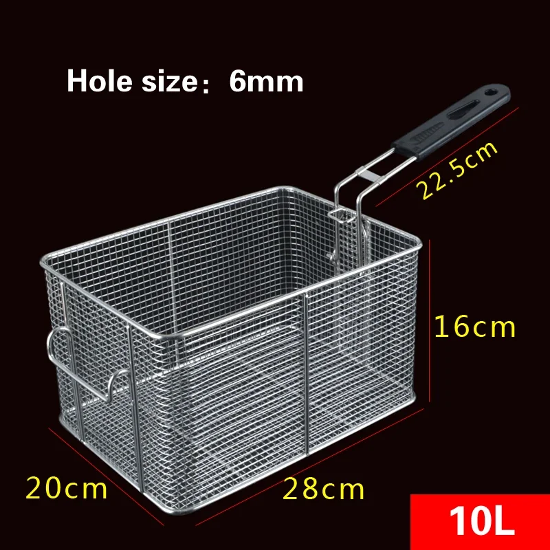 Stainless steel frying basket net French fries basket frame square oil control filter frying basket dense