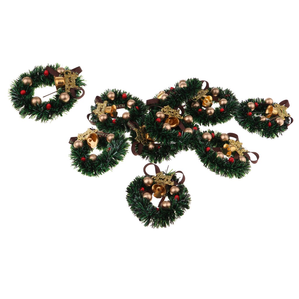1/12 Dollhouse Miniature Christmas Wreath Garland Ornament Home Decoration