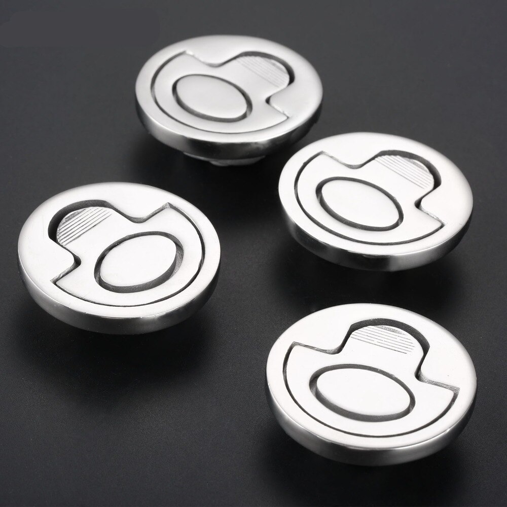 4pcs Round Hatch Cabinet Pull Handle Flush Lifting Ring Hatch Locker Latch Boat Caravan Hardware Marine Stainless Steel