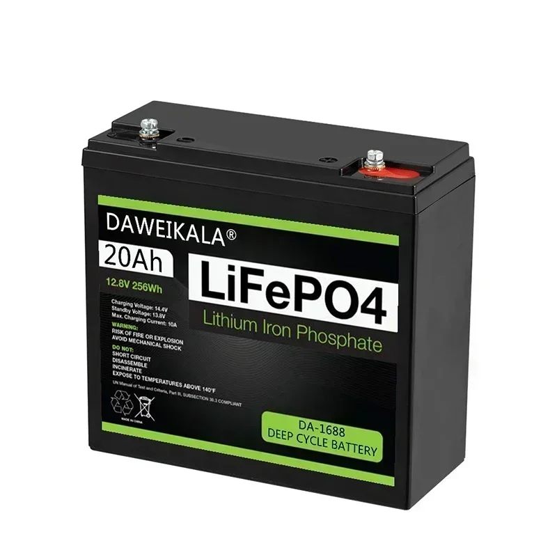12V 20Ah LiFePO4 Lithium Iron Phosphate Rechargeable Battery for E Bike Boat Motor 100% Capacity Tax Free Long Lasting Battery: Default Title