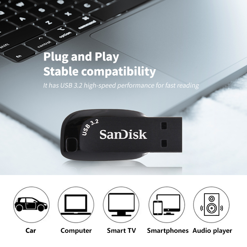 SanDisk USB 3.2 Blitz-Laufwerk 32 GB 64 GB 128 GB 256 GB tragbares Kuli-Laufwerk für Computer Original Erinnerung Stock U Disk Pendrive