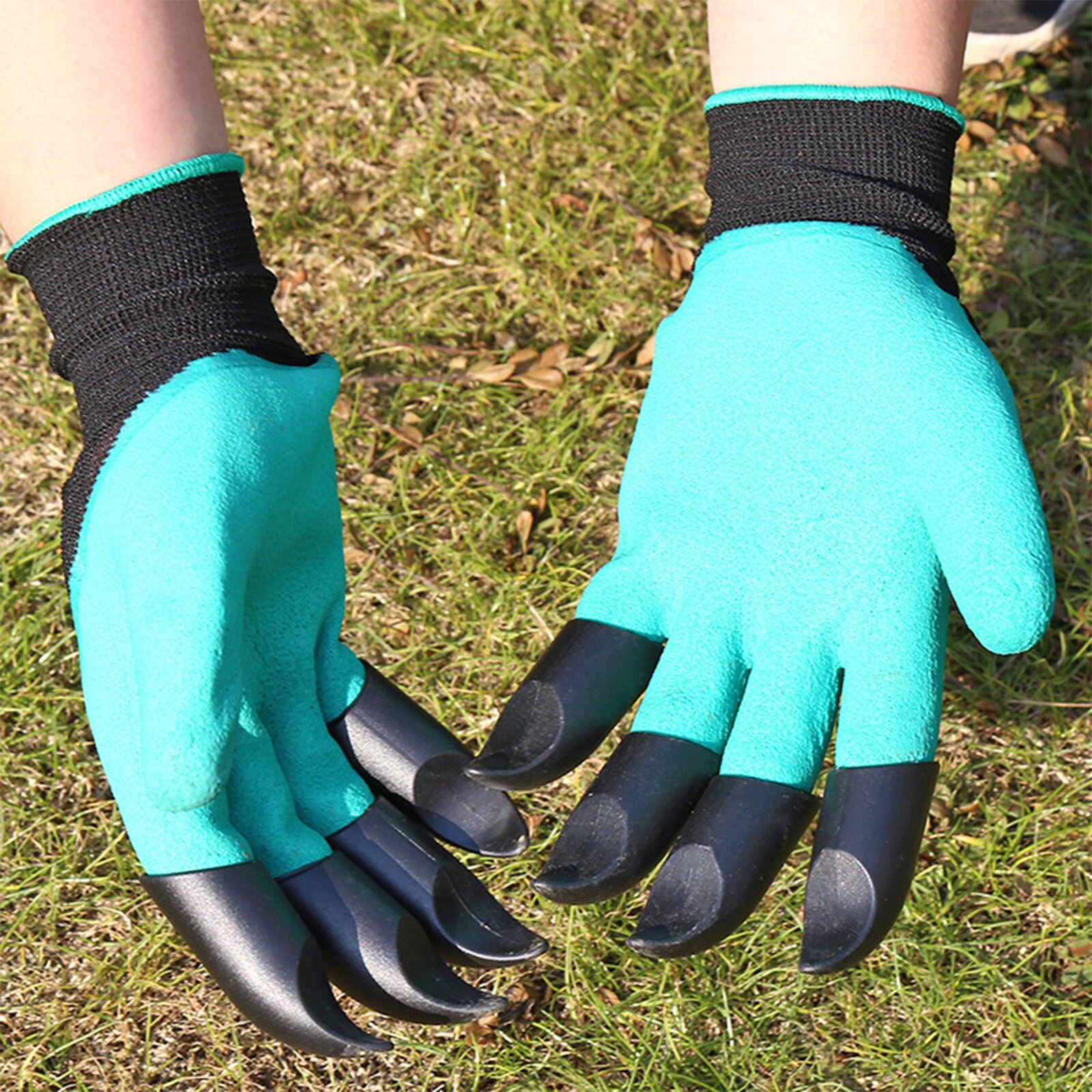 Garden Gloves with Single/Double Fingertips Claws Waterproof Gardening Working Gloves for Digging Planting Weeding Seed