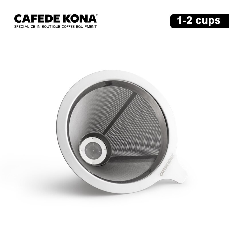 hand drip coffee filter 18/8 stainless steel reusable filters double layer metal filter coffee maker fine filter 1-2 & 1-4 cups: 1-2 cups