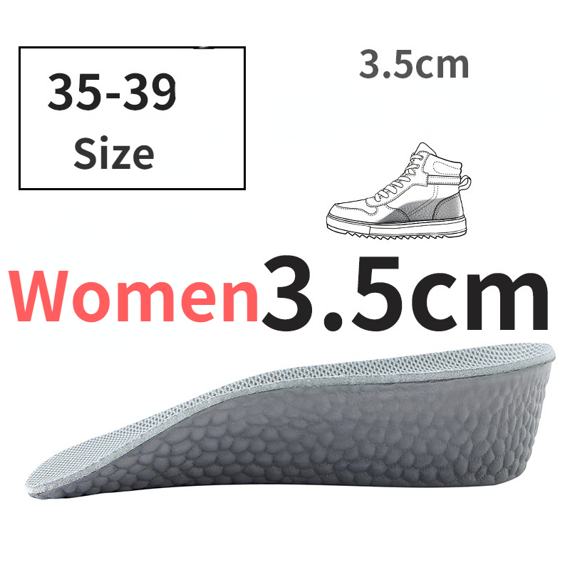 Height Increase Insoles Women Men Comfort Mesh Sweat-absorbing heightening insole for Sports Shoe Pads High Heel Shoes Pad: Gold
