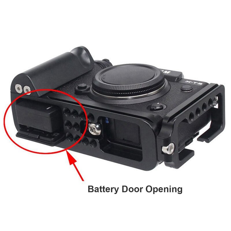 Hurtigutløserplate håndgrep l-plateholderbrakett med 1/4 skruehodefeste for fujifilm  xt3 x-t3 digitalkamera stativhode
