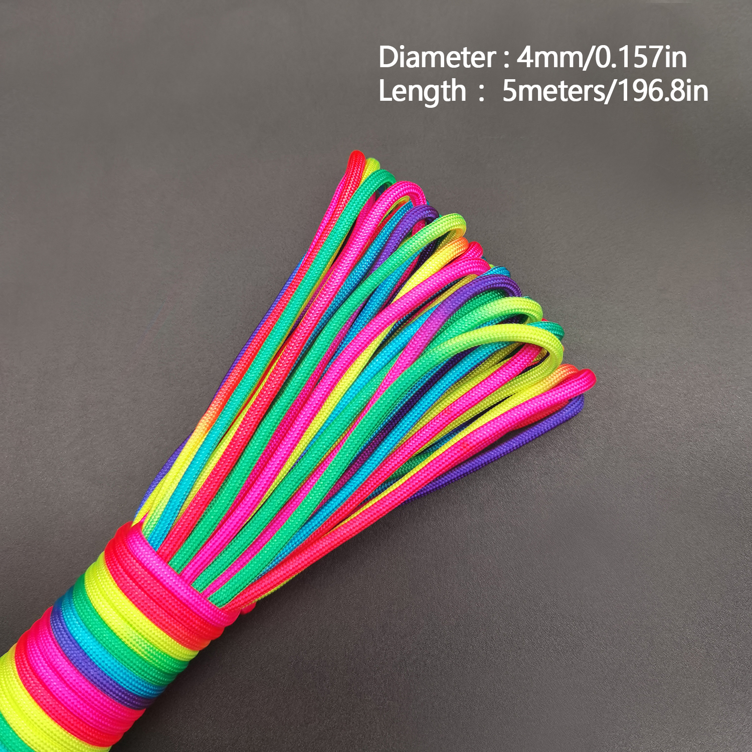 Cuerda de arco iris de 31 metros, 2mm /3mm /4mm de diámetro, 7 hebras, cuerda de paracaídas, escalada, camping, equipo de supervivencia, pulsera de cuerda de paracaídas