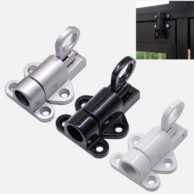 Aluminum Security Door Lock Pull Ring Spring Bounce Window Bolt Auto Close Hasp Sliding Lock Window Door Hardware