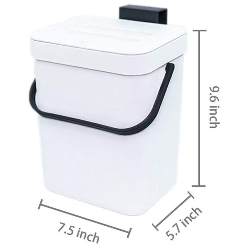 Kitchen Compost Bin for Countertop or Under Sink Composting, Ndoor Home Trash Can with Removable Airtight Lid