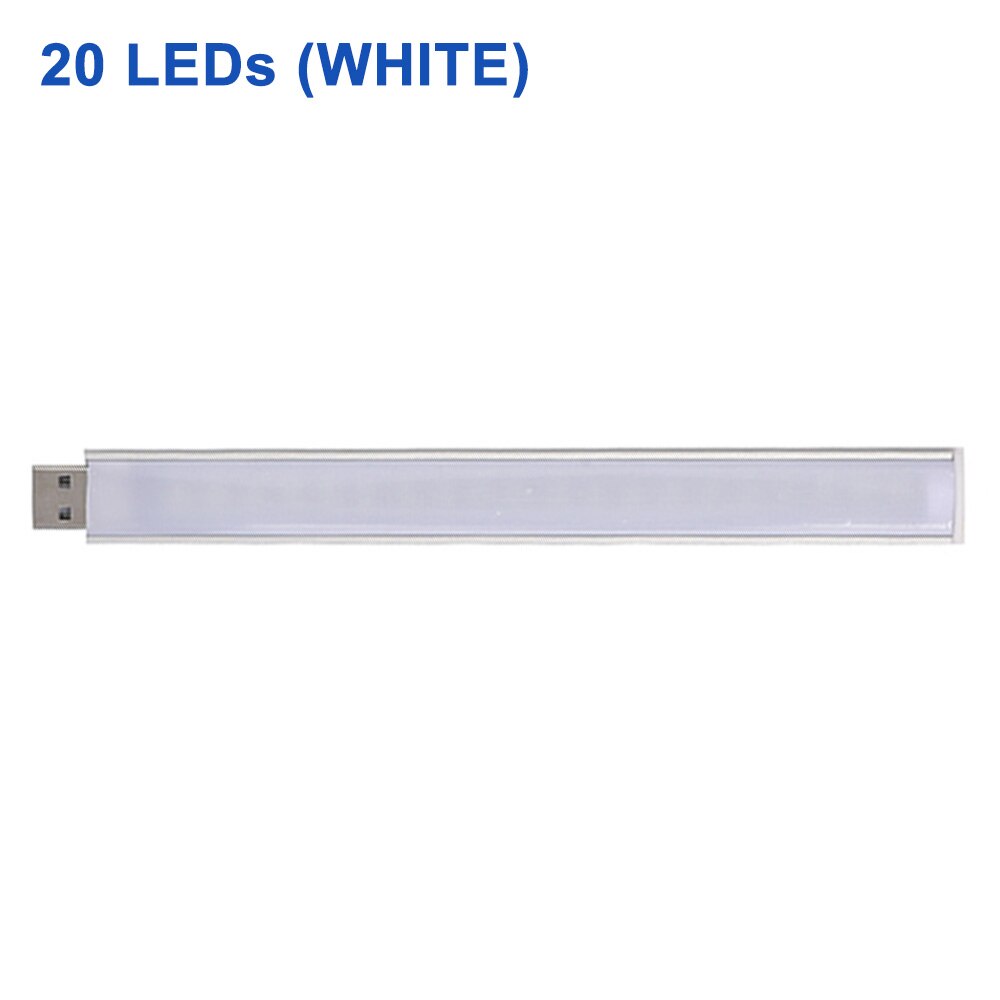 Mini luz LED nocturna portátil de 5V CC, 10LED, 24LED, lámpara de mesa de lectura USB, poste de extensión flexible, adaptador de enchufe estadounidense, luces de libro: Azul