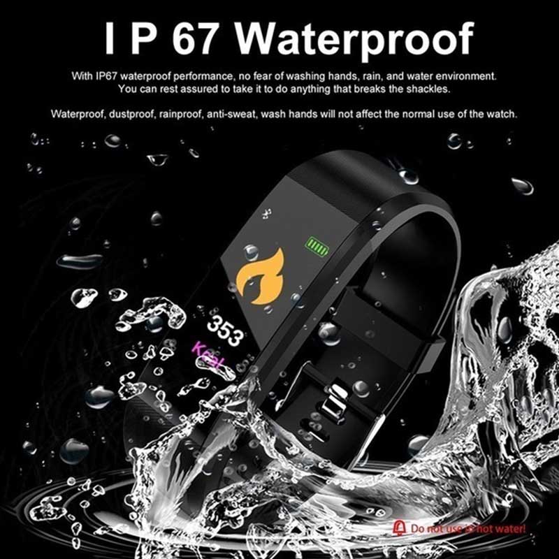 115Plus Smartwatch Bluetooth Sport Smart Armband Hartslag Bloeddruk Monitoring Gezondheid Waterdicht Horloge Polsbandje