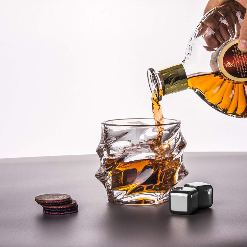 250 ml whiskyglas ætset globeglas til vodka rom skotsk glas verdenskort rocks glas til