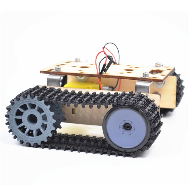 Pequeño martillo DIY de madera inteligente, tanque Robot RC con correa de oruga de plástico, Motor TT para Arduino UNO