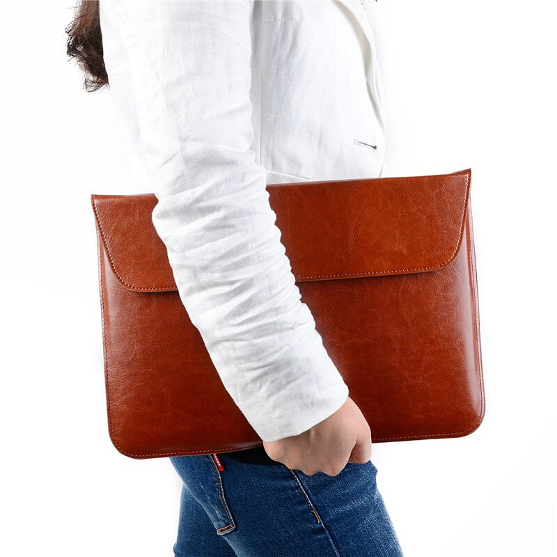 red black brown Special Leather Sleeve Case For Macbook Air 11.6",Air Retina 13.3", pro 15.4" business laptop bag