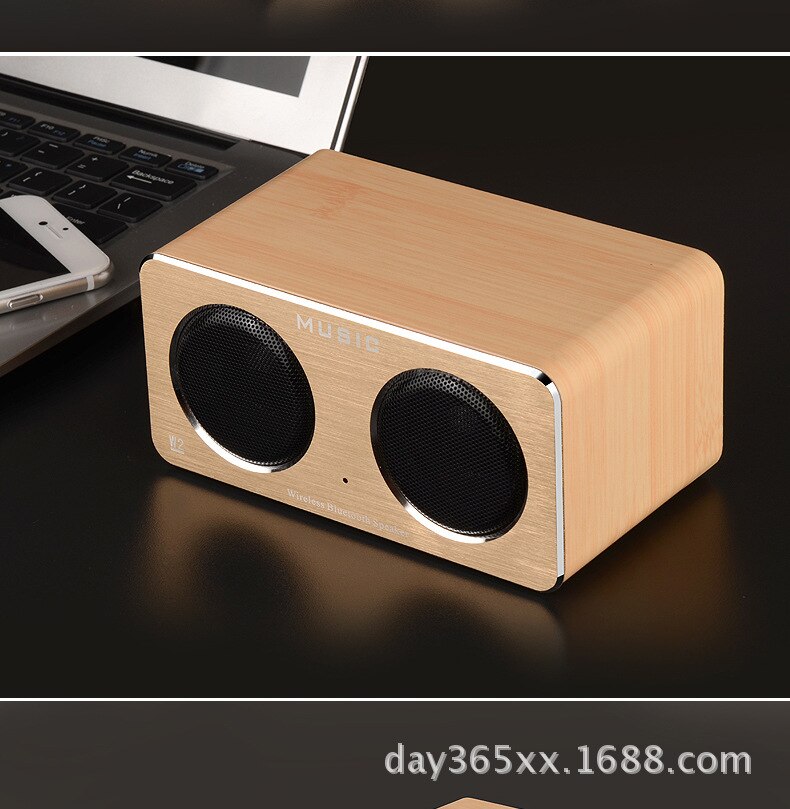 W2 Houten Home Draadloze Bluetooth Speaker Kaart Computer Tablet Desktop Mini Stereo