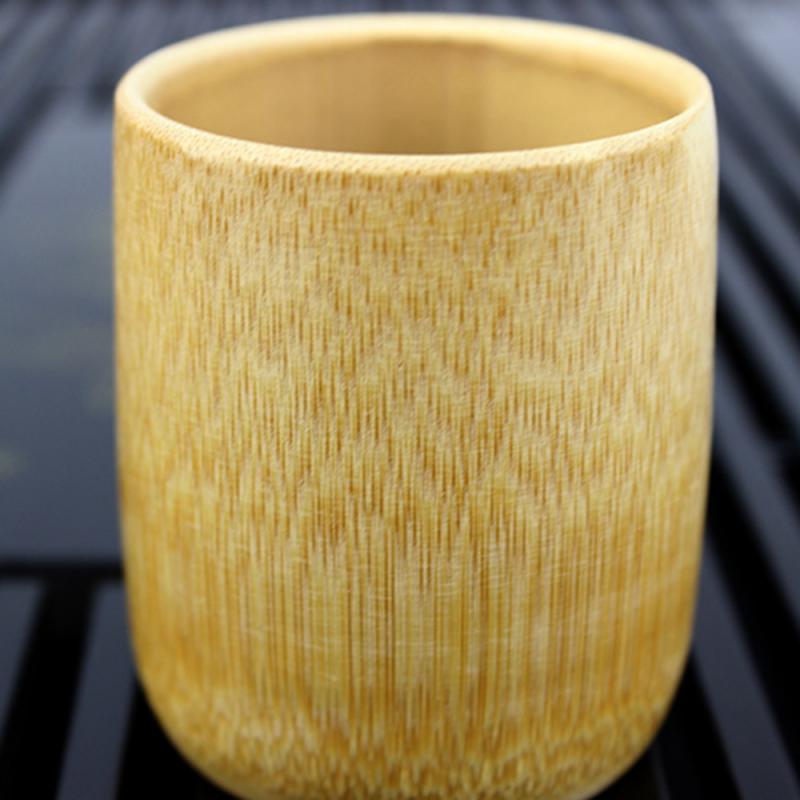 Pure Natural Green Handmade Bamboo Tea Cups Water Cup Bamboo Round Tea Cups Isolated Small Juice Coffee Milk Cup