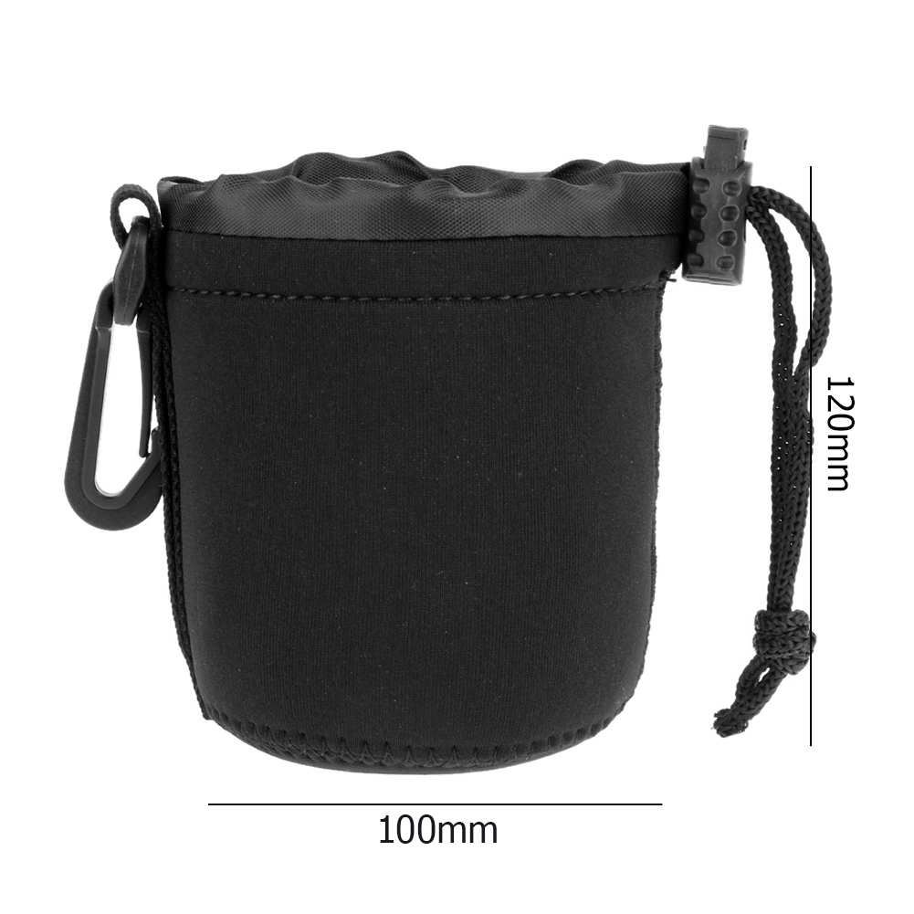 1/2 Stück Kameraobjektivtasche Fotografie Objektivtasche Neopren Wasserdichter Rucksack Kordelzug Schutzhülle für die meisten digitalen Spiegelreflexkameras: Black