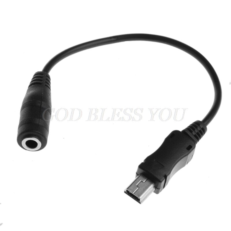 Mini USB 5 Pin Male To 3.5mm Female Headphone Jack Aux Audio Adapter Cable 15cm