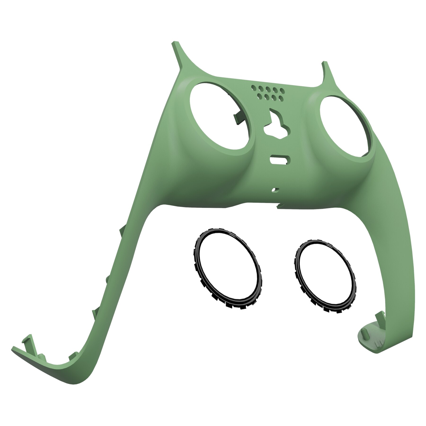 Plaques décoratives de remplacement pour manette PS5 extreme Soft Touch, bricolage, coque de garniture personnalisée avec anneaux d'accent: Matcha Green