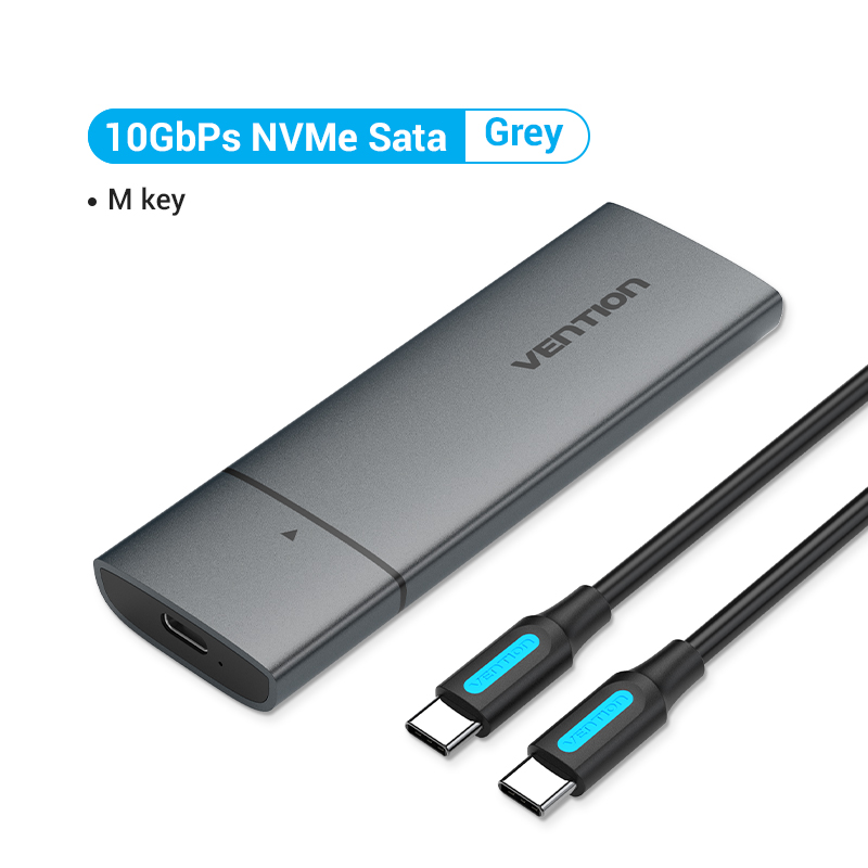 Vention M.2 NVMe SSD Enclosure NVMe SATA to USB 3.1 Gen2 C 10Gbps SSD Adapter Support Phone Tablet PC USAP NVMe M2 SSD Case: Gold