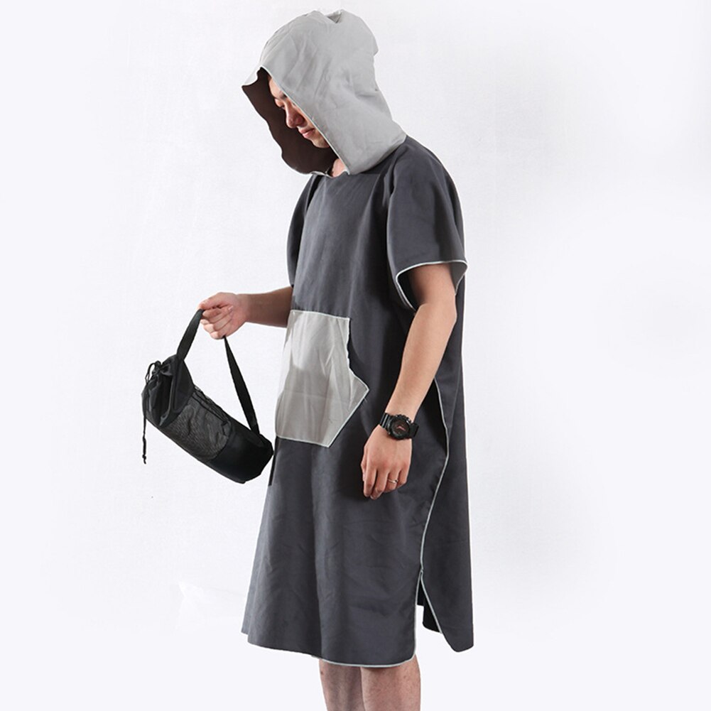 Peignoir sport nageurs extérieur séchage rapide maison unisexe à capuche cape serviette de bain changement Absorption d'eau adultes microfibre plage