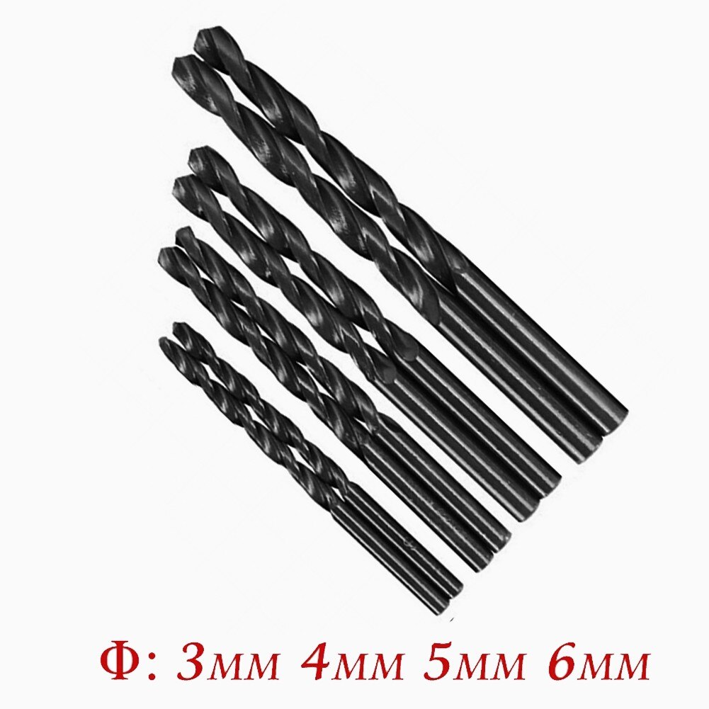 2 Pcs Drill Bits 3/4/5/6mm Dia Black Coated Wring Drill Bit Set Carbon Steel Material For Electric Drill Accessories