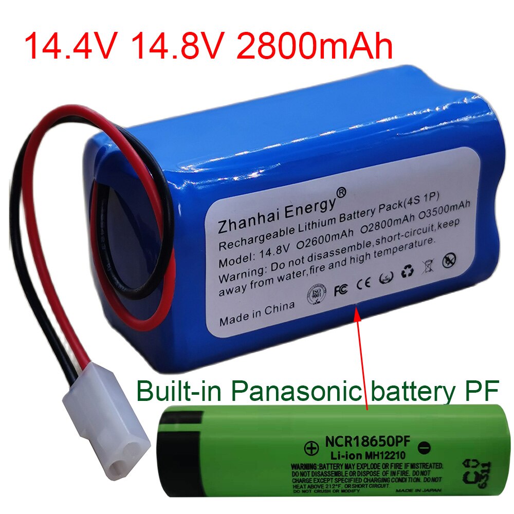 14.4V 14.8V 2600Mah 2800Mah 3500Mah Li-Ion Oplaadbare Batterij Pack Voor Xiaomi G1 Panasonic MC-WRC53 Fetion x3 Flyco FC9601: 14.4V 14.8V 2800mAh