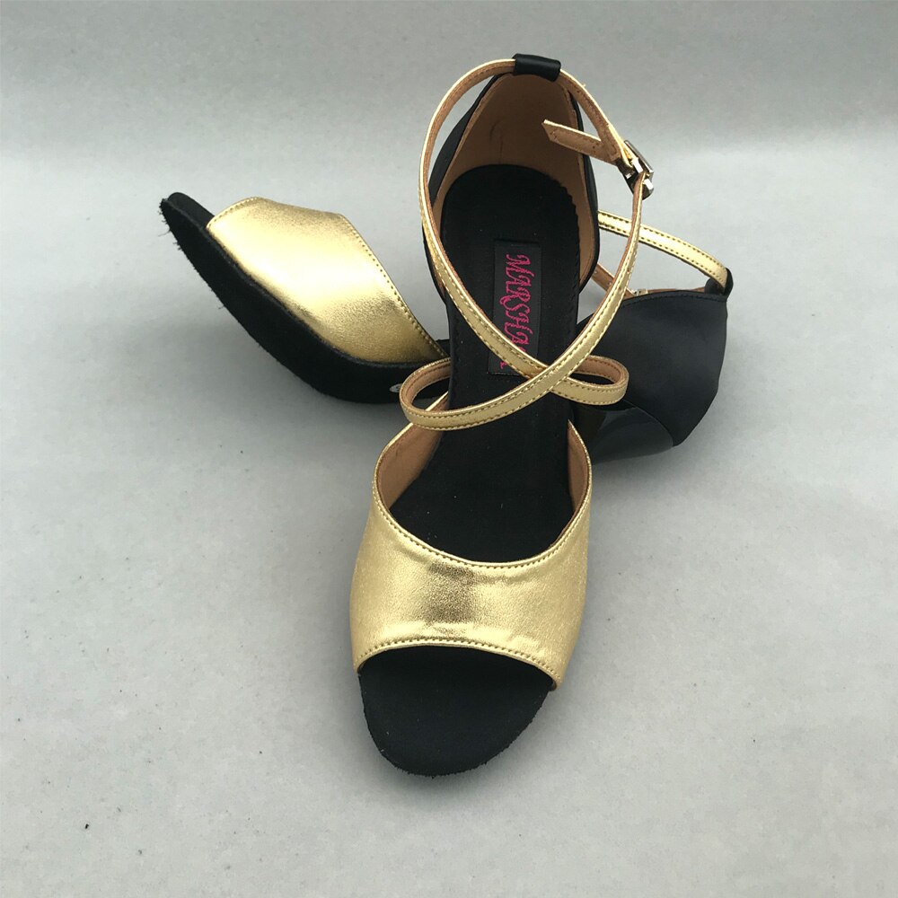 8.5cm obcas łacińskie buty do tańca dla kobiet buty Salsa pratice buty wygodne buty w stylu latynoskim MS6205BGP na niskim obcasie szpilki dostępne