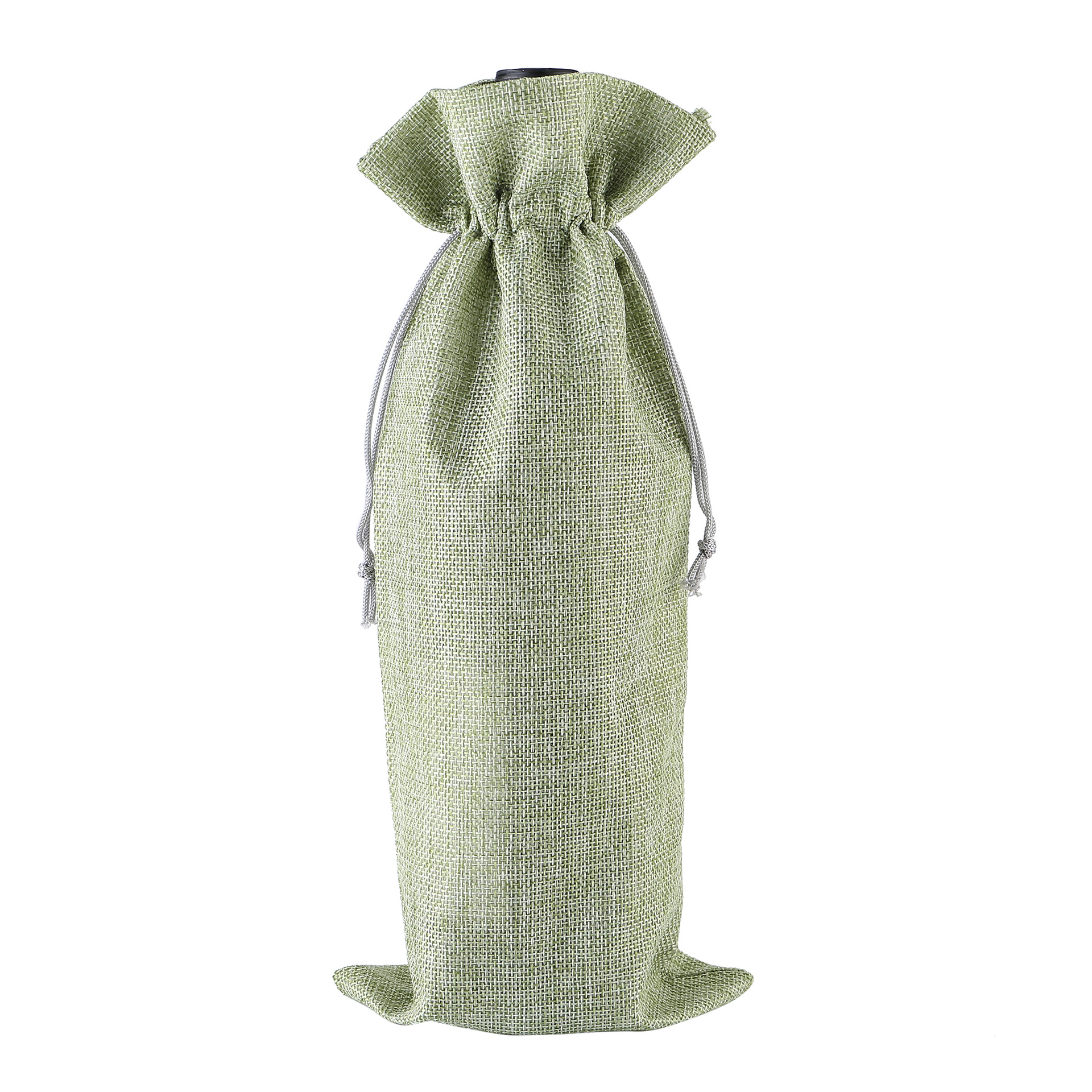 5pcs15x35cm Party Decoratie Wijnfles Tas Trekkoord Linnen Rode Wijn Bag Herbruikbare Verpakking Stofdicht Linnen Doek Zak: light green