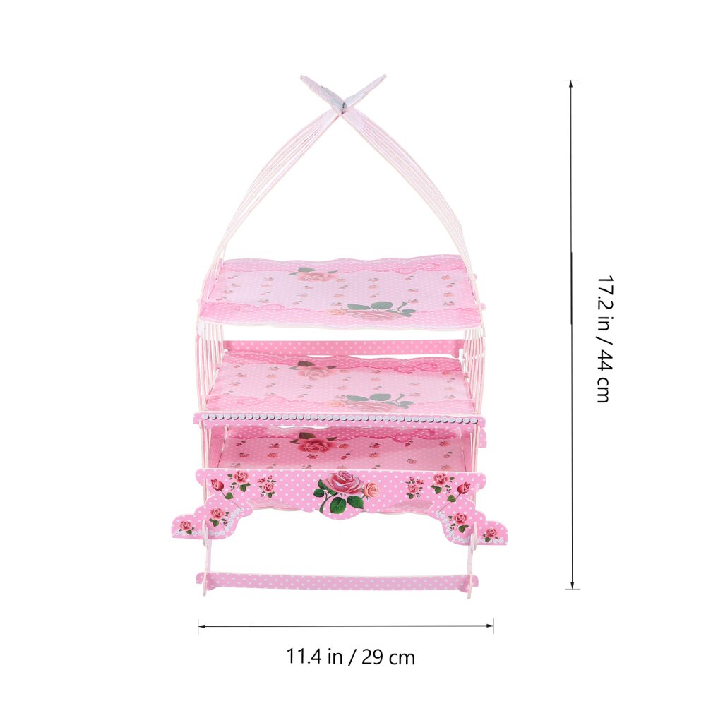 Creatieve Vogelkooi Vorm Cake Rack Drie-Layer Dessert Houder Papieren Cake Houder