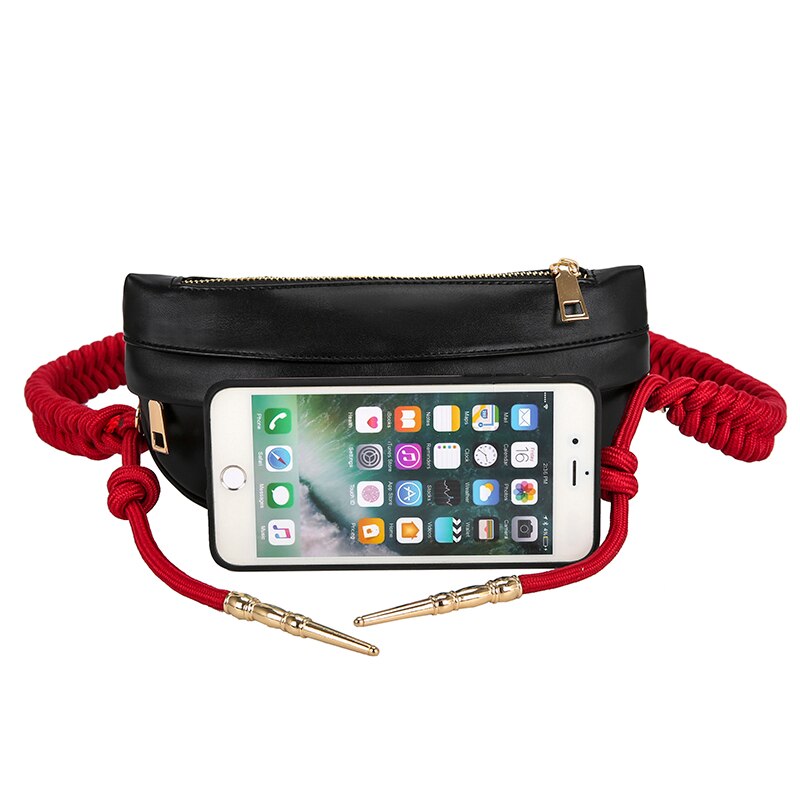 Midjevesker for kvinner brystveske i skinn tilfeldig crossbody-veske brystveske kvinnelig vevstropp skulderpakke fanny pack