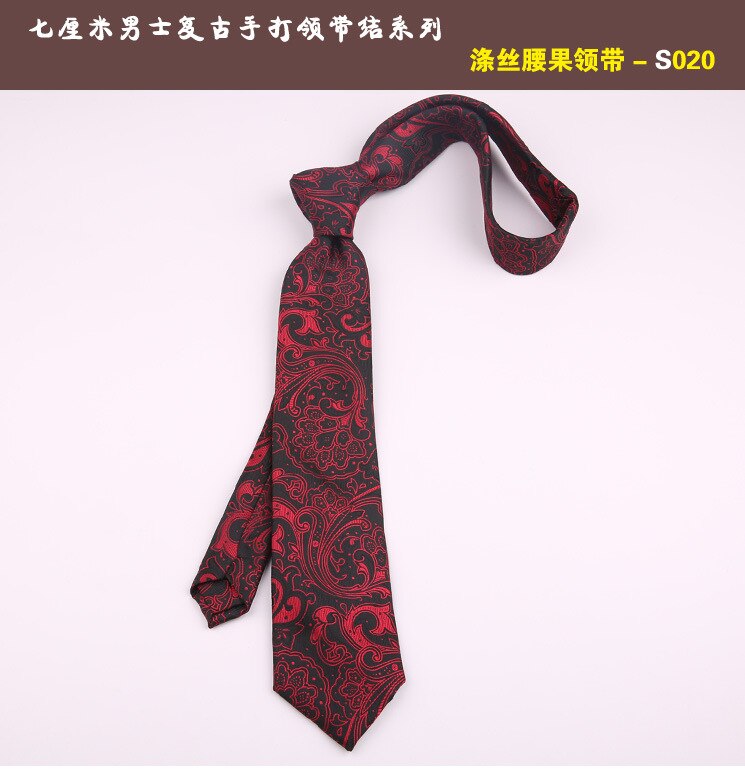 7cm cravates décontracté pour hommes Cravate maigre Polyester Vintage cajou fleur Cravate affaires chemise mince accessoires Cravate: 020