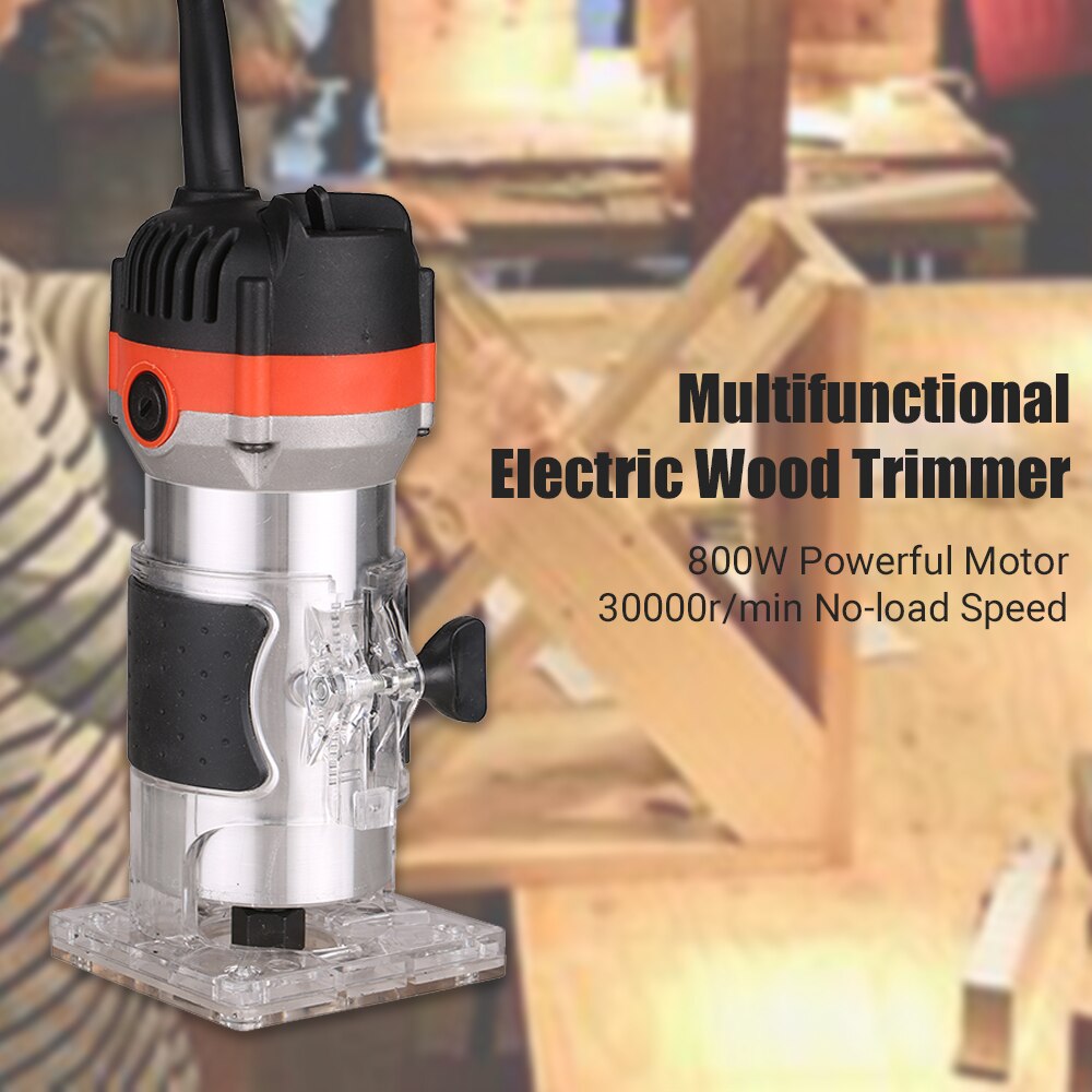 800W Router 30000r/min Electric Wood Trimmer Wood Router Laminate Trimmer Slotting Trimming Grooving Machine