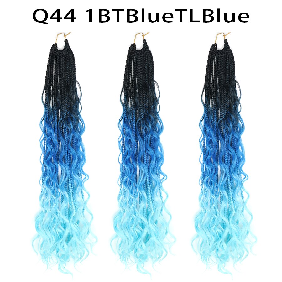 LISI HAIR Crochet Box Braids 22Strands Crochet Hair Bundles Synthetic Hair Extensions Braiding Hair Blonde Balck Grey Red Brown: NC/4HL